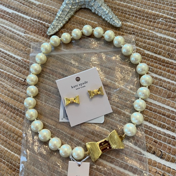BNWT Kate Spade Bows and Beads  Necklacee and Earrings Set - Picture 4 of 6